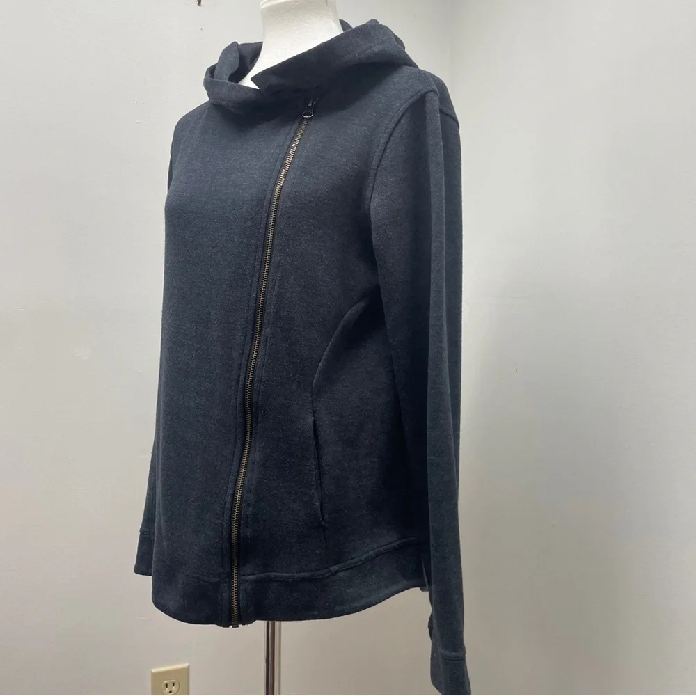 Women's Asymmetrical Zip Gray Jacket - Picture 5 of 16